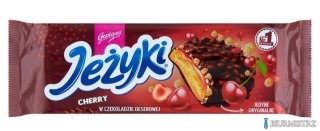 Ciastka JEŻYKI Dark Cherry 140g w czekoladzie deserowej