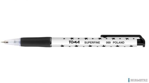 Długopis AUTOMAT SUPERFINE z supercienką końcówką, 0,5mm czarny TO-069 Toma