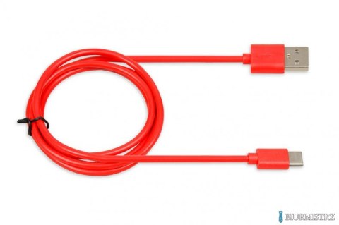 Kabel do transferu danych i zasilania USB 2w1 TYP C czerwony 1m (2A) Ibox IKUMTCR