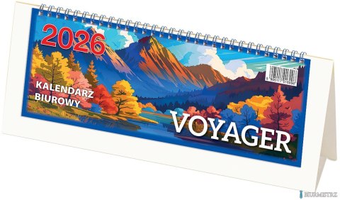 Kalendarz biurowy VOYAGER 2026 (H4b) - biały TELEGRAPH