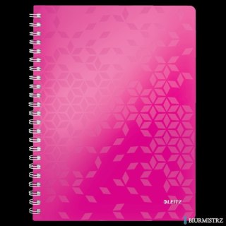 Kołonotatnik LEITZ WOW A4 80k PP kratka różowy 46380023