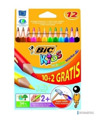 Kredki ołówkowe BIC Kids Evolution Triangle ECOlutions 10+2kol, 8871462