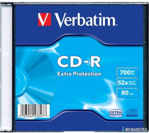 Płyta CD-R VERBATIM SLIM 700MB x52 Extra Protection 43347 (X)