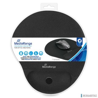 Podkładka pod myszkę i nadgarstek żelowa czarna MEDIARANGE MROS250