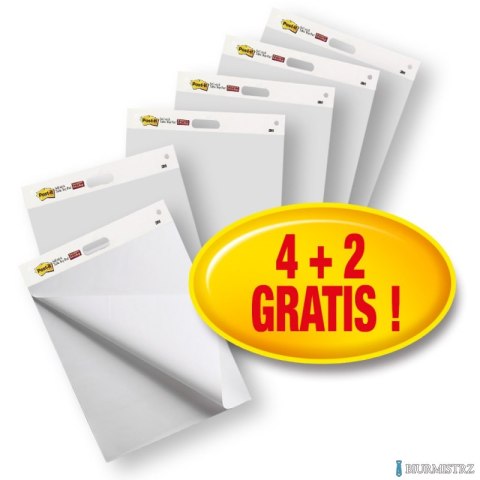 Samoprzylepne Arkusze Konferencyjne POST-IT_ Super Sticky, na flipchart, 63,5x77,5cm, 4x30 kart.. 2 bloki GRATIS