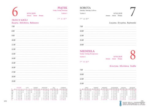 Terminarz A5 dzienny, okładka twarda K1-2026 , BESKIDY