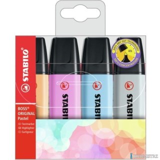 Zakreslacz STABILO BOSS pastel etui 4 szt nowe kolory 70/4-4