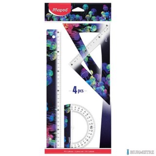 Zestaw Deepsea 2 ekierki, linijka 30 cm, kątomierz Maped 981833