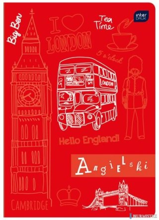 Zeszyt A5 60k.kratka J.ANGIELSKI HYBRID FSC C RED INTERDRUK