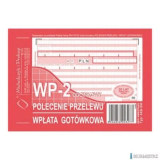 449-5M Polecenie przelewu (1+1), A6 80 kartek, MICHALCZYK&PROKOP