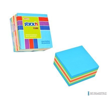 Bloczek STICKN 51x51mm niebieski-mix neon i pastel 21535
