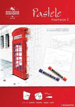 Blok rysunkowy 2 PASTELE A4 20 arkuszy 220g BLO-INPAA2-00505 KOH-I-NOOR