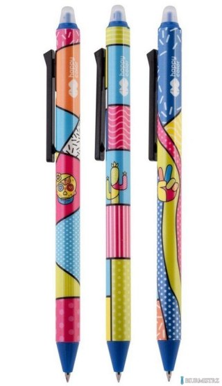 Długopis wymazywalny POP, automatyczny, 0.5mm, niebieski, Happy Color