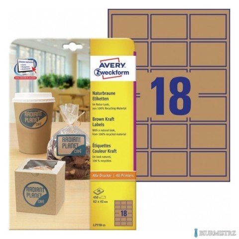 Ekologiczne etykiety na produkty 62 x 42 mm 25 ark. Avery Zweckform L7110-25