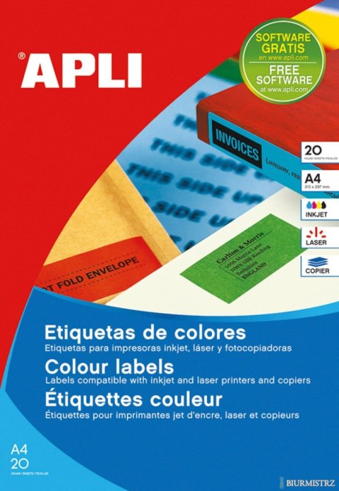 Etykiety 01591 70*37 żółte (20ark) APLI