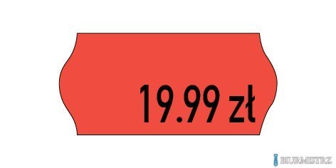 Etykiety cenowe w rolce do metkownicy jednorzędowej Meto, 26x12 mm, czerwone opakowanie 6 rolek M30014351