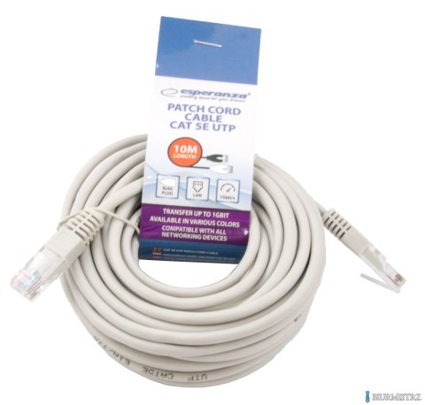 Kabel UTP CAT 5E PATCHCORD 10m szary EB277E ESPERANZA