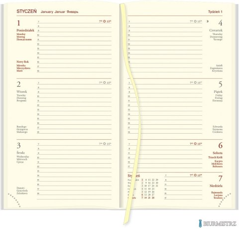 Kalendarz Cross A6 tygodniowy p. kremowy Nr kat. 219 A6TK czarny 2024 WOKÓŁ NAS