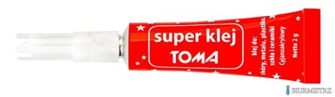 Klej uniwersalny SUPER-TOMA, cyjanoakrylanowy TO 465 przezroczysty 2 g