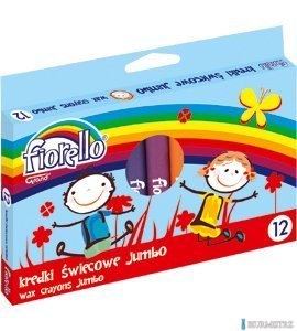 Kredki FIORELLO świecowe 12 kolorów JUMBO kolor 170-1384