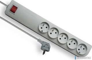 Listwa zasilająca przedłużacz 5 gniazd, 5m, biały, wyłącznik, uziemienie PSF3‑505, ELGOTECH