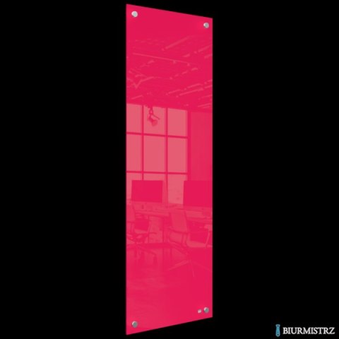 Mała podłużna szklana tablica suchościeralna Nobo Home 300x900mm, czerowna 1915606