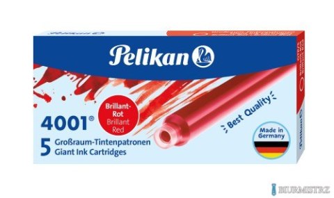 Naboje do piór, długie czerwone 300004109 PELIKAN