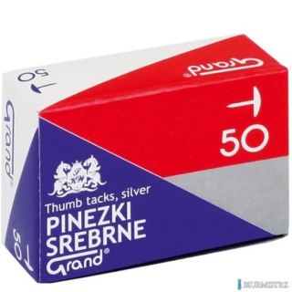 Pinezki srebrne plastikowe 50szt 110-1636 GRAND