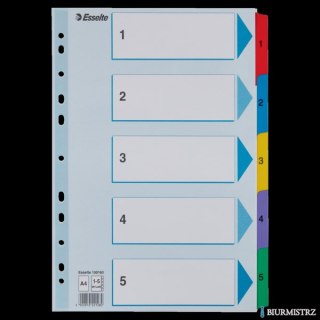 Przekładki kartonowe MYLAR A4 1-5 100160 białe ESSELTE