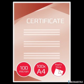 Samoprzylepne folie do laminacji GBC PeelnStick, A4, 100 mic. , 100 szt., 41666E