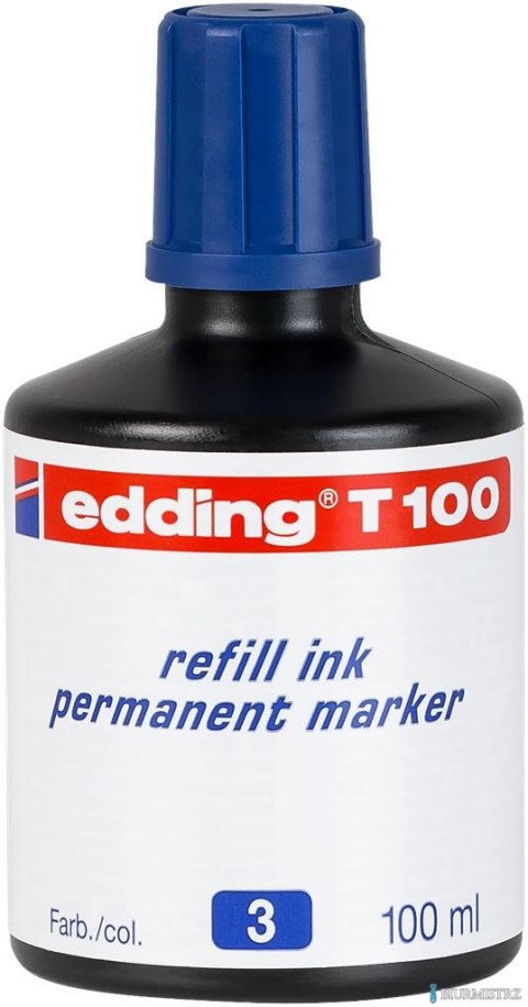 Tusz do markerów permanentnych 100 ml niebieski Edding T100/003/N