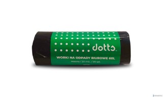 Worki na śmieci 60l 20szt. DOTTS mocne (LDPE) 20mic czarne
