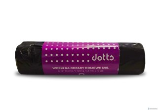 Worki na śmieci z taśmą 120l 10szt. DOTTS super mocne (LDPE) 45mic czarne