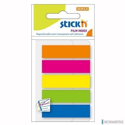Zakładki indeksujące 45x12mm mix 5 kolorów neon STICKN 21050