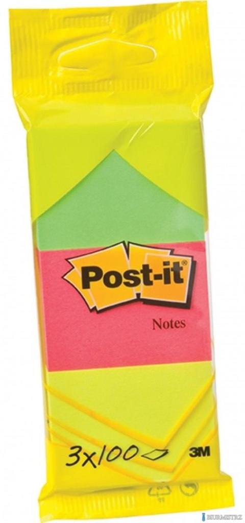 Bloczki samoprzylepne POST-IT_ (6812) zawieszka, 38x51mm, 3x100 kart., mix kolorów