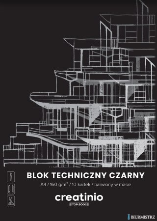 Blok techniczny Top 2000 Creatinio A3 10 kartek 160 g czarny 400176682