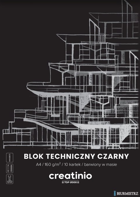 Blok techniczny Top 2000 Creatinio A3 10 kartek 160 g czarny 400176682