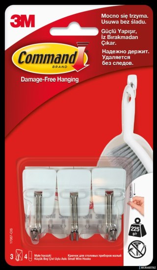Haczyki 3M COMMAND z metalowym uchwytem wielokrotnego użytku 17067