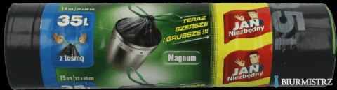 JAN NIEZBĘDNY Worki LD Magnum Flex&St taśma 35l 15 szt. 04324