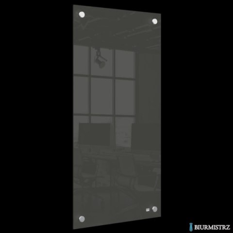 Mała podłużna szklana tablica suchościeralna Nobo Home 300x600mm, czarna 1915609
