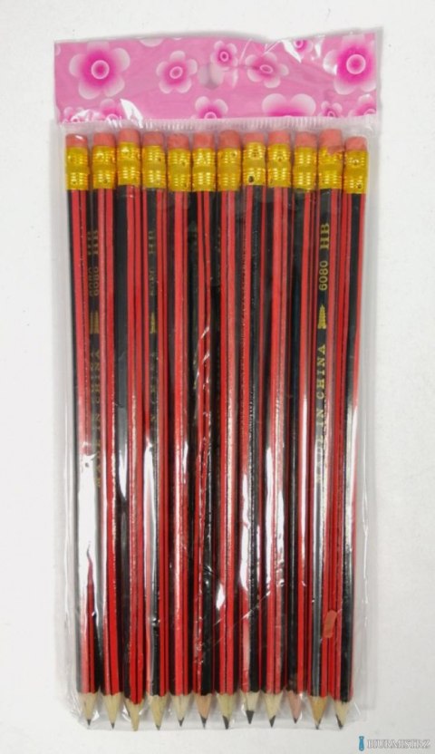 Ołówek z gumką HB (12szt) AMALP1601 S-918
