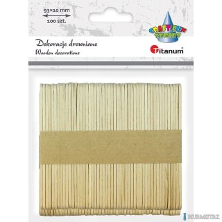 Patyczki drewniane naturalne (100) 9,3cm 361577 TITANUM