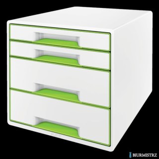 Pojemnik z 4 szufladami Leitz WOW, biały / zielony 52132054