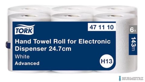 Ręcznik w roli TORK Lotus enMotion do dozowników elektronicznych, (6 rolek), 2 warstwy, makulatura, 143m, system H13 471110