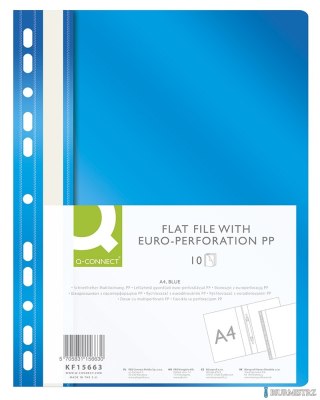 Skoroszyt Q-CONNECT, PP, A4, standard, 120/170mikr., wpinany, niebieski KF15663