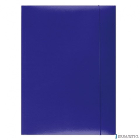 Teczka z gumką OFFICE PRODUCTS, karton/lakier, A4, 350gsm, 3-skrz., niebieska 21191141-01