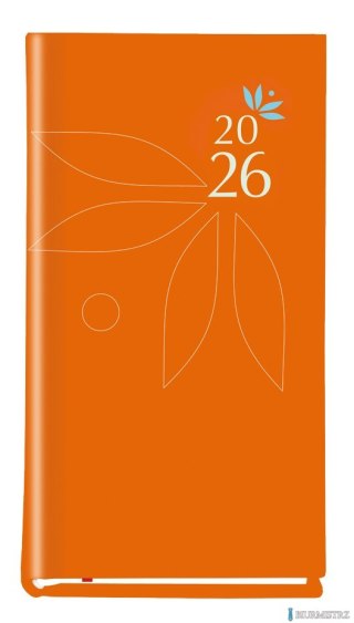 Terminarz Koliber 75x130mm 2026 pomarańczowy Michalczyk i Prokop T-320-07 KALENDARZ tydzień na 2 stronach