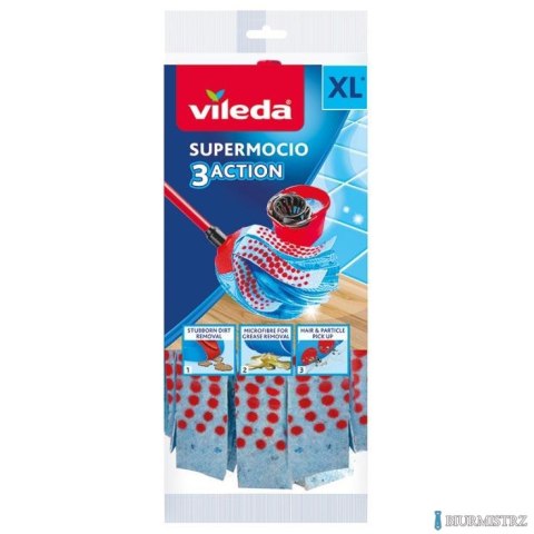 VILEDA Mop paskowy wkład niebieski Super Mocio 3Action (11499)