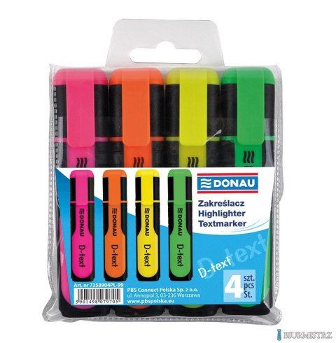 Zakreślacz 4kol.7350904PL-99 D-FRESH DONAU