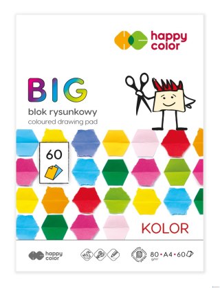 Blok rysunk. kolorowy BIG, A4, 80g, 15 kol., 60 ark, Happy Color HA 3708 2030-09B60